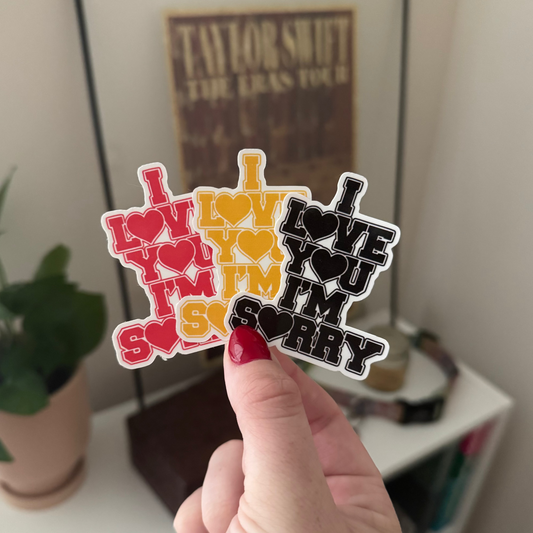 'i love you, i'm sorry' sticker trio