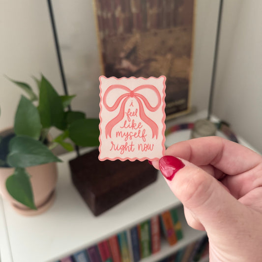 'right now' bow sticker