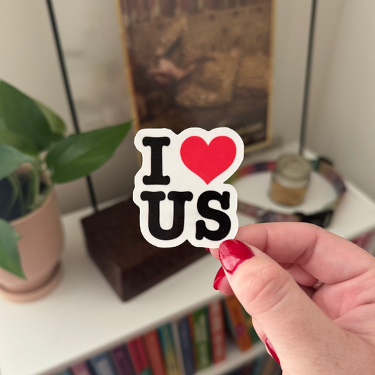 'i love us' sticker