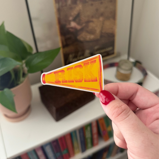 'risk' megaphone sticker