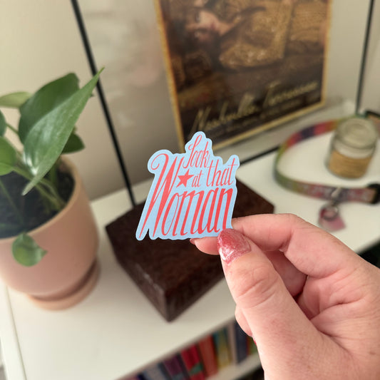 the role model 'look at that woman' sticker