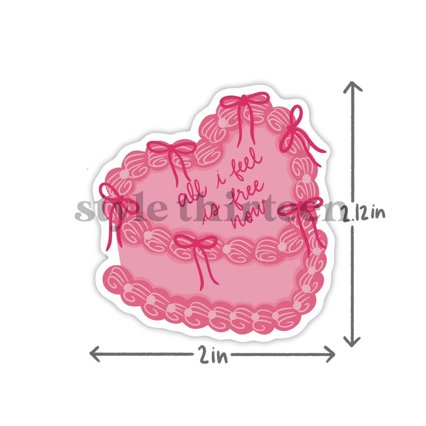 free now cake sticker