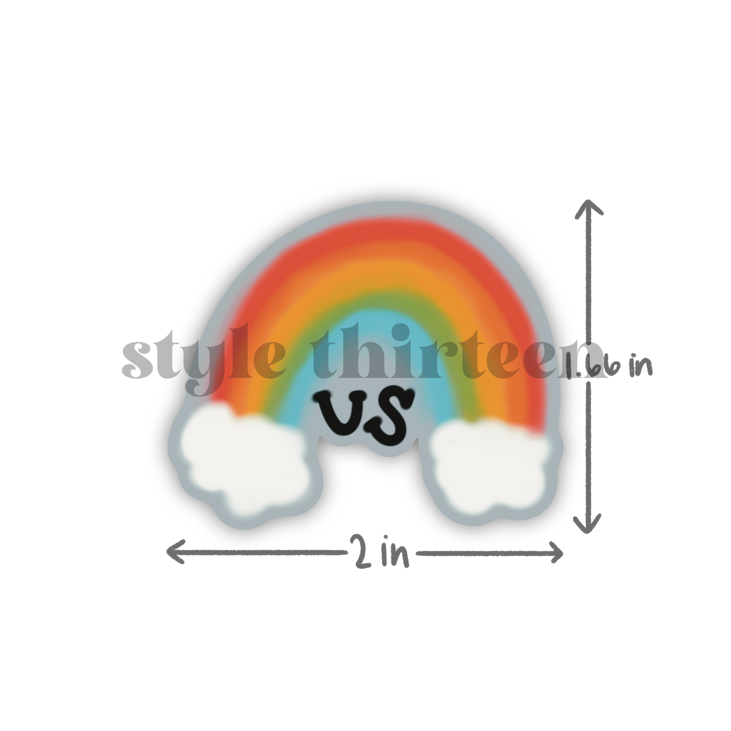 'us' rainbow sticker