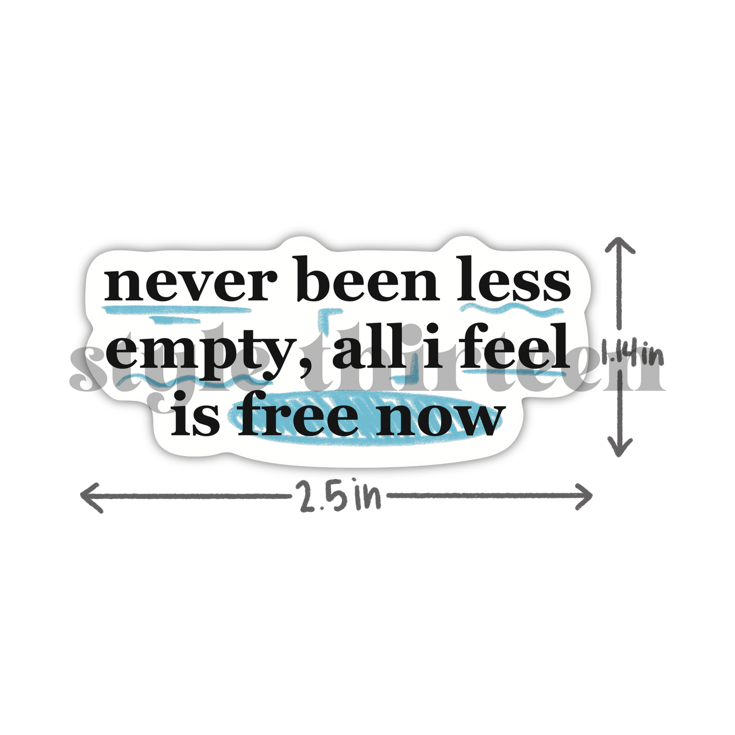 'free now' lyrics sticker