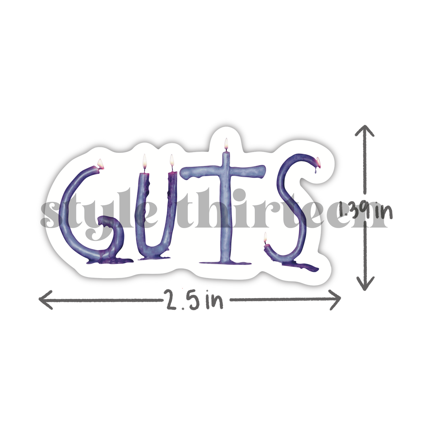 guts candle sticker