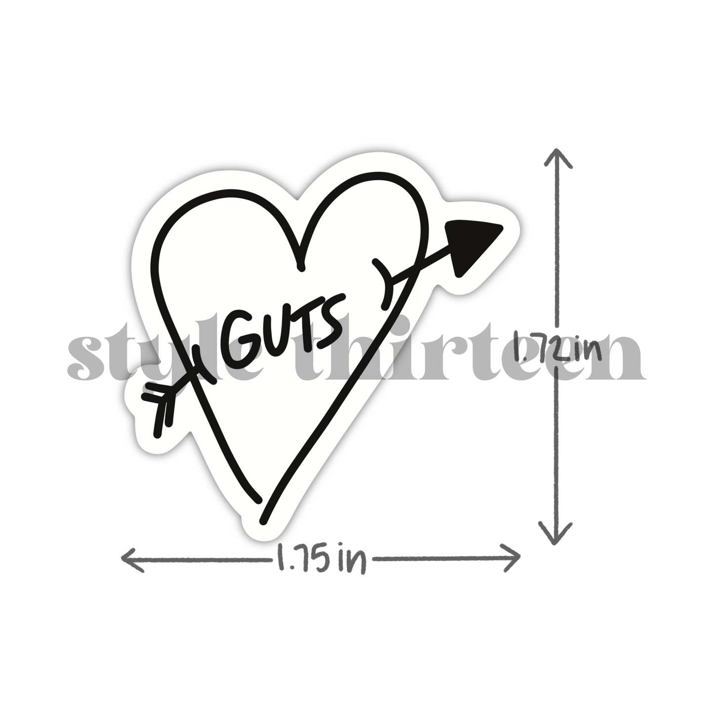 guts heart sticker