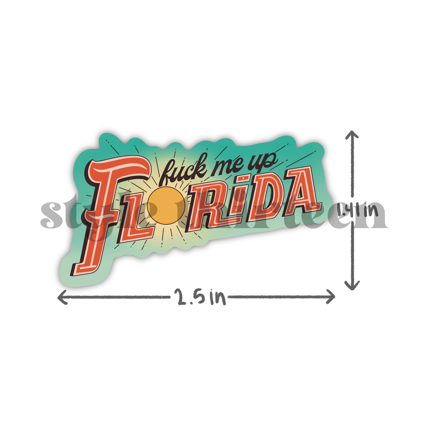 'florida' postcard inspired sticker