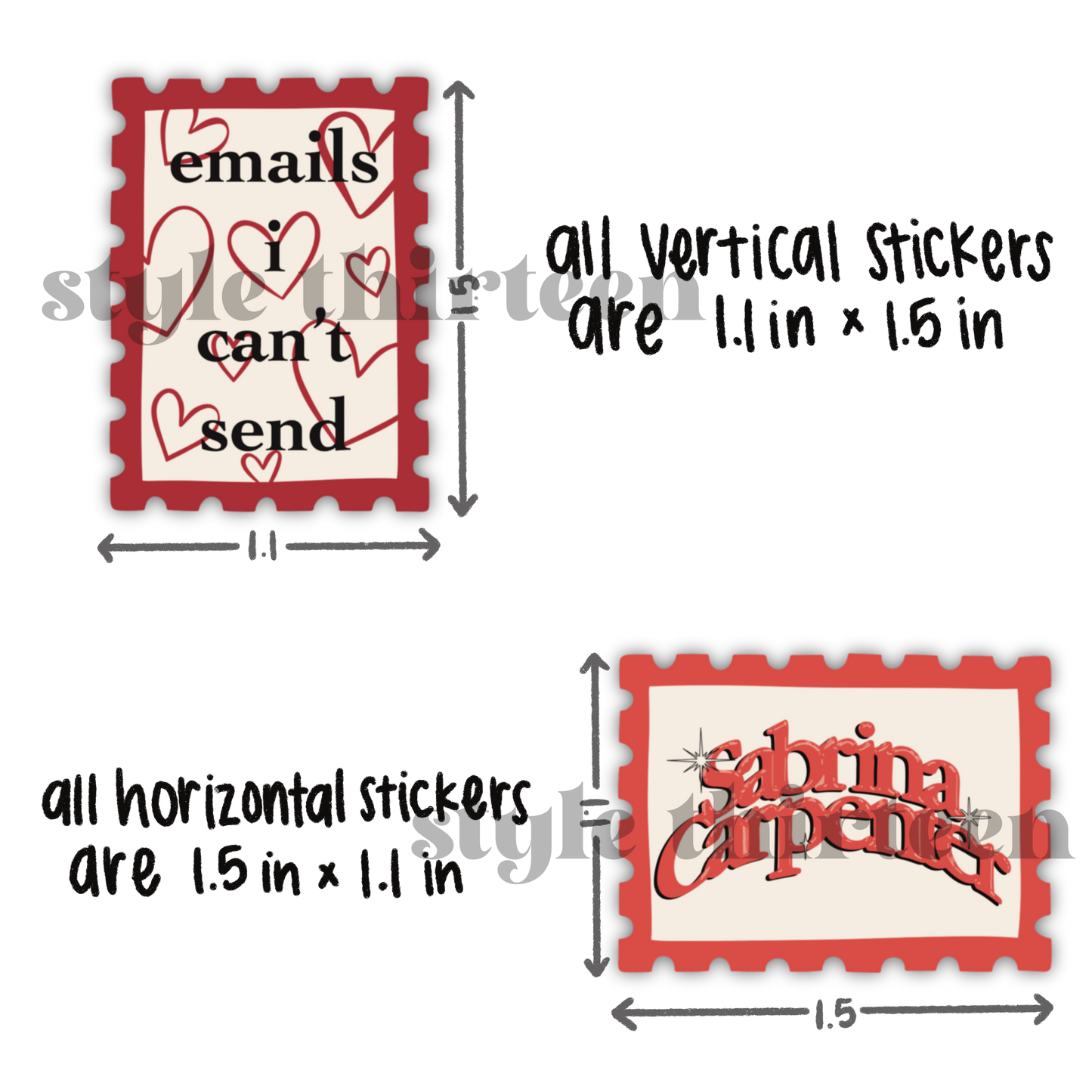 the sabrina stamp inspired sticker collection