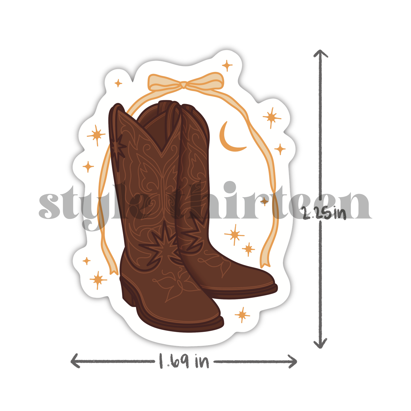boots & bow stickers