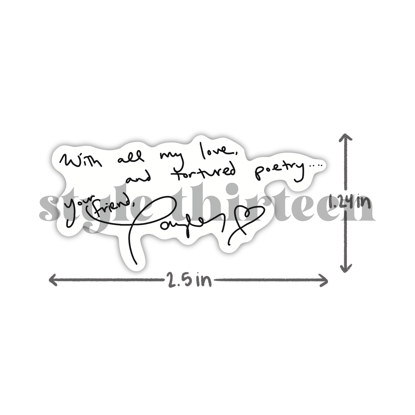 the taylor handwritten note sticker