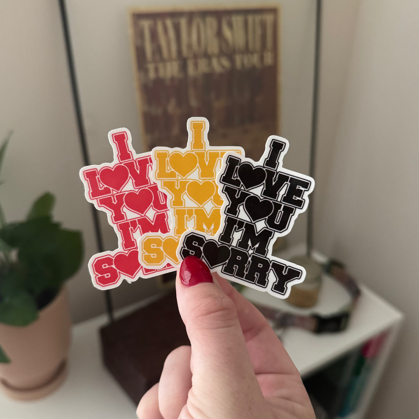 'i love you, i'm sorry' sticker trio