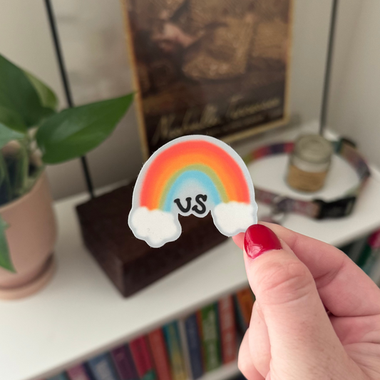 'us' rainbow sticker