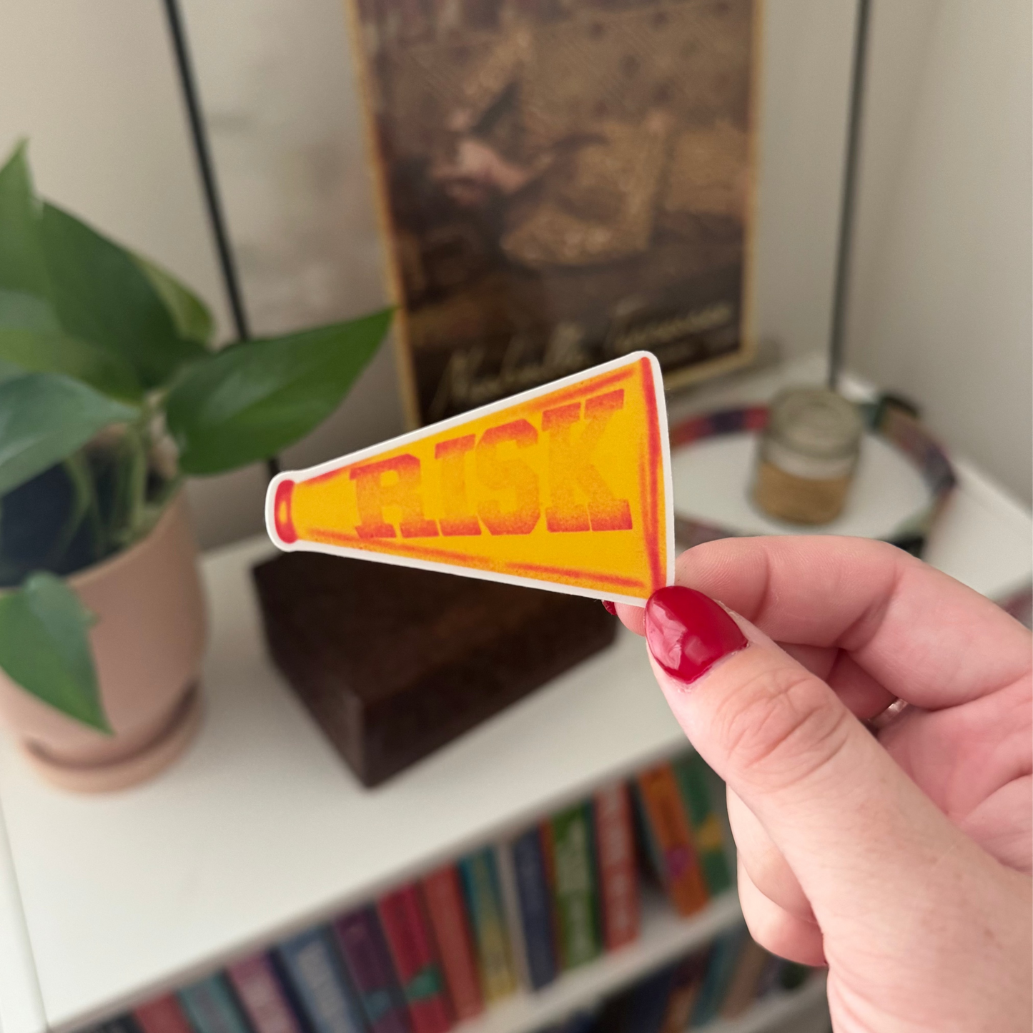 'risk' megaphone sticker