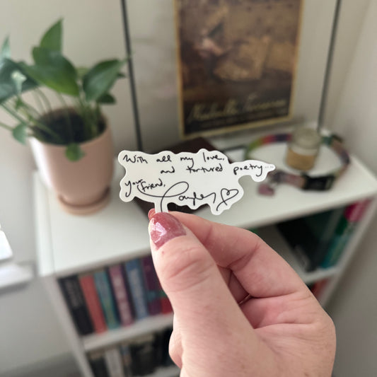 the taylor handwritten note sticker