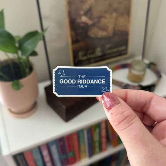 good riddance tour ticket sticker