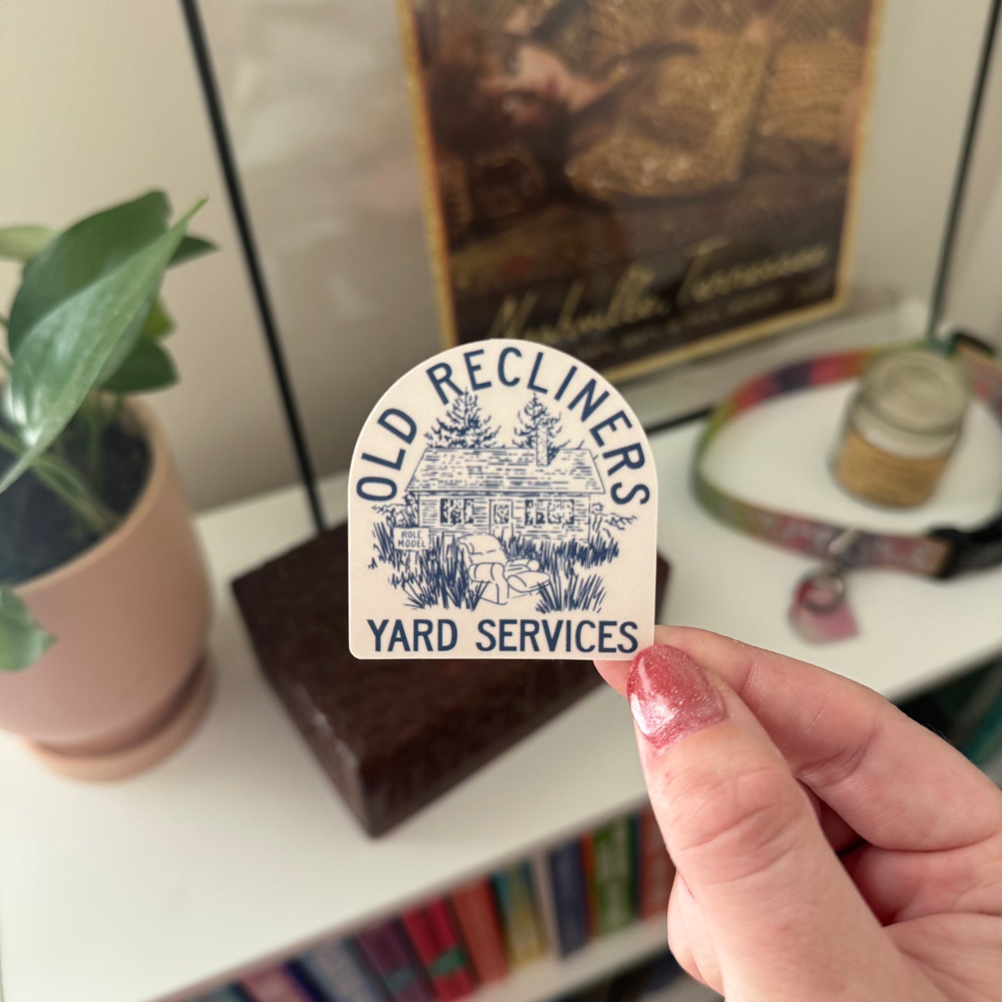 the role model 'old recliners' sticker