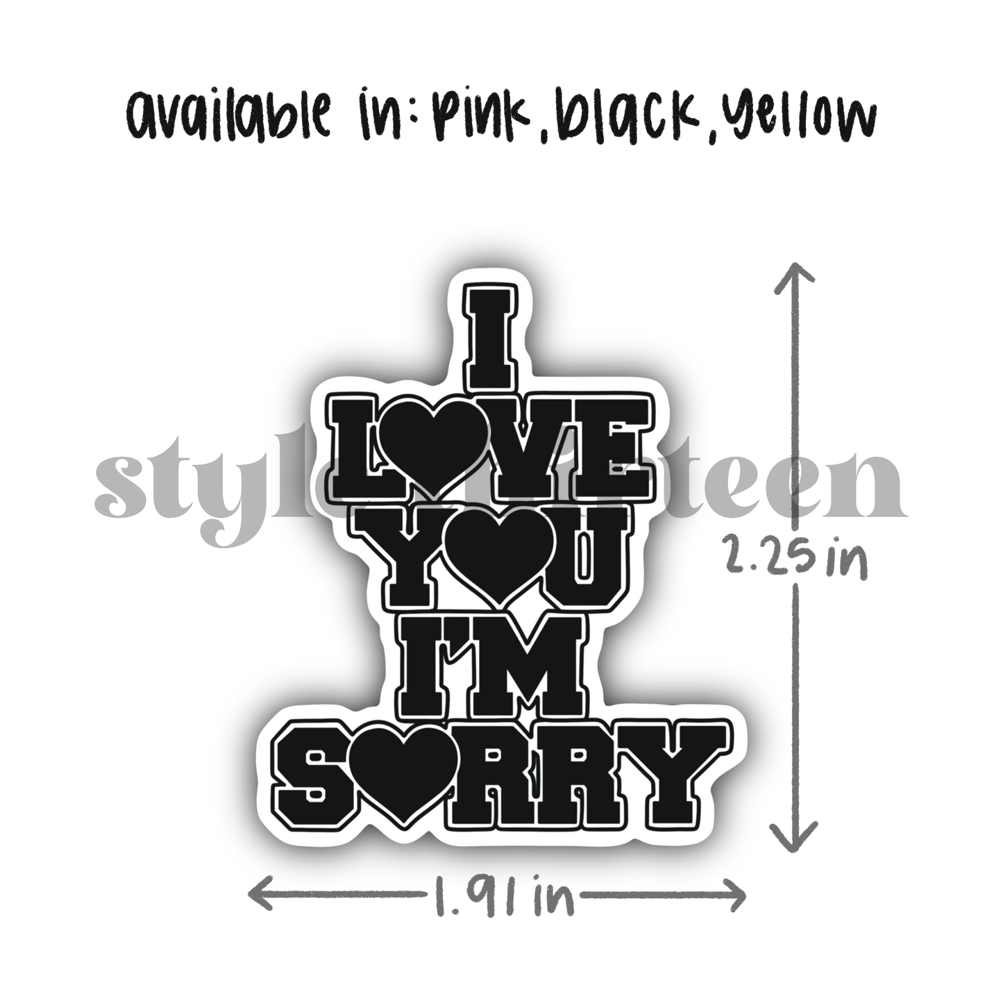 'i love you, i'm sorry' sticker trio