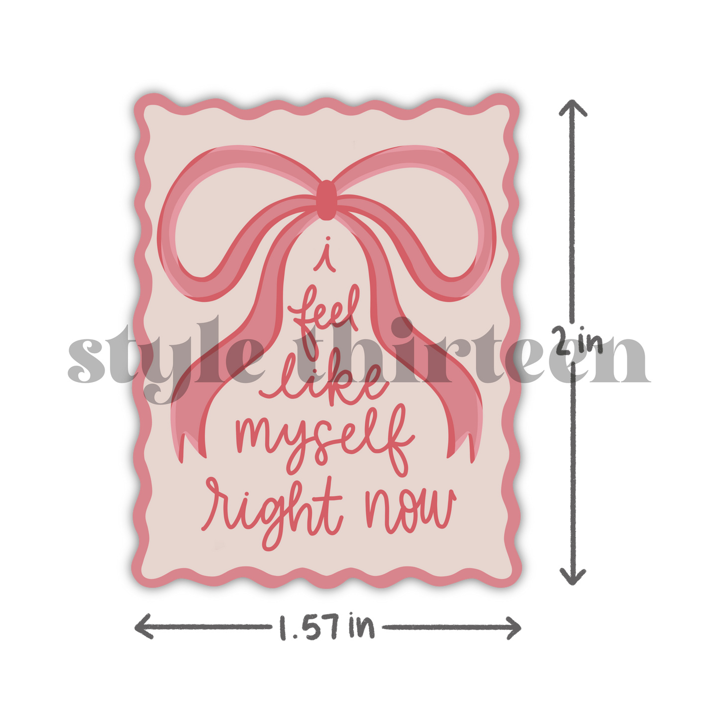 'right now' bow sticker