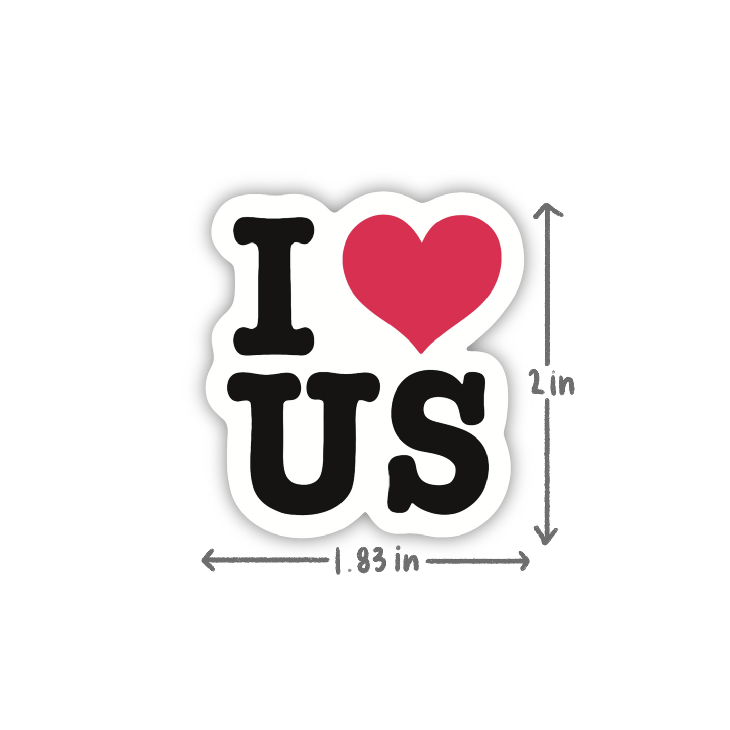 'i love us' sticker