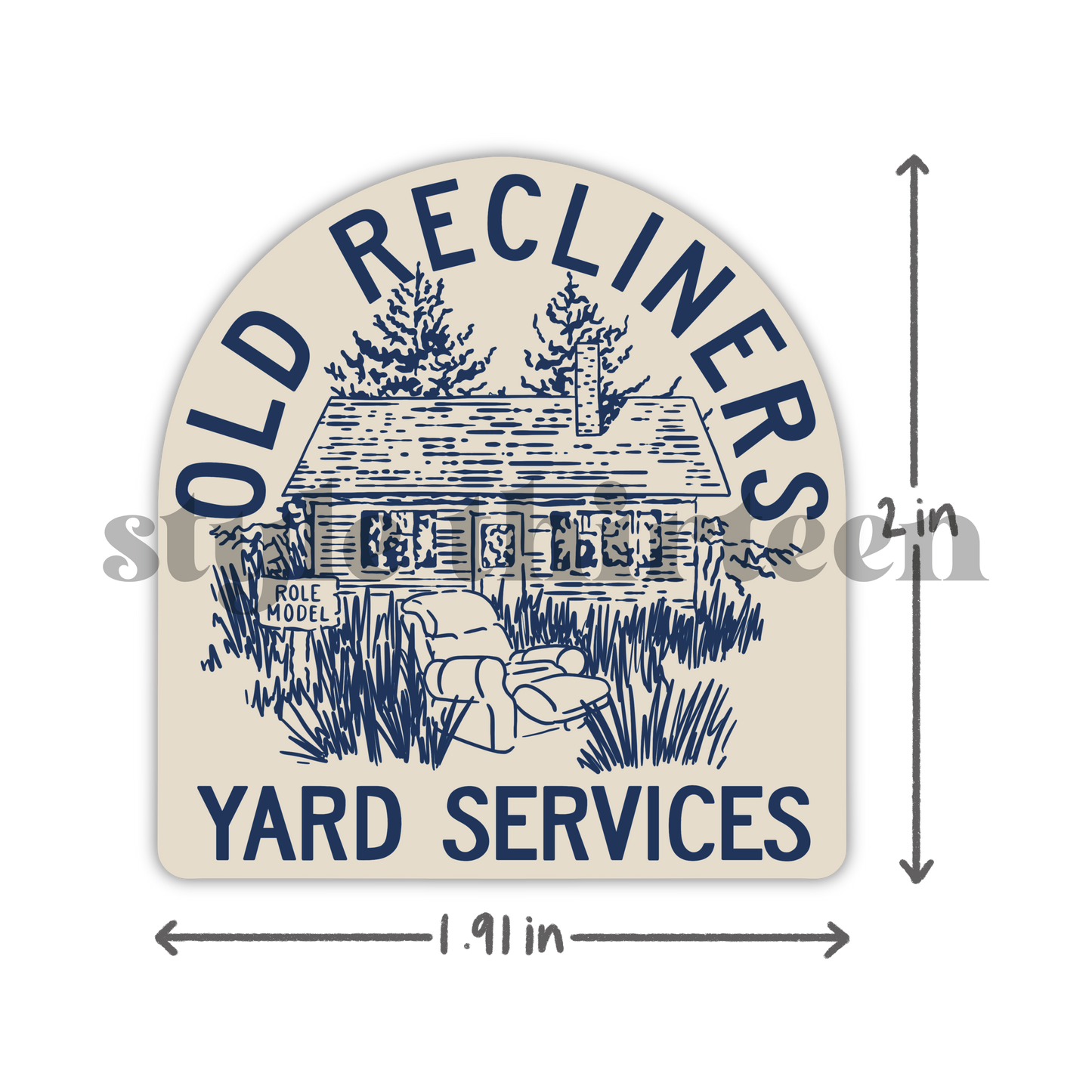 the role model 'old recliners' sticker